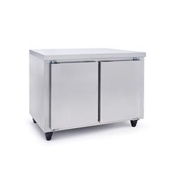 HELADERA MOSTRADOR CIEGO 108 CM BAJO MESADA SIN CUBRE EQUIPO 2 PUERTAS ACERO INOX TEORA