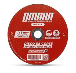 DISCO DE CORTE OMAHA 115X1,6 MM PARA METAL DC-16 PACK X 10